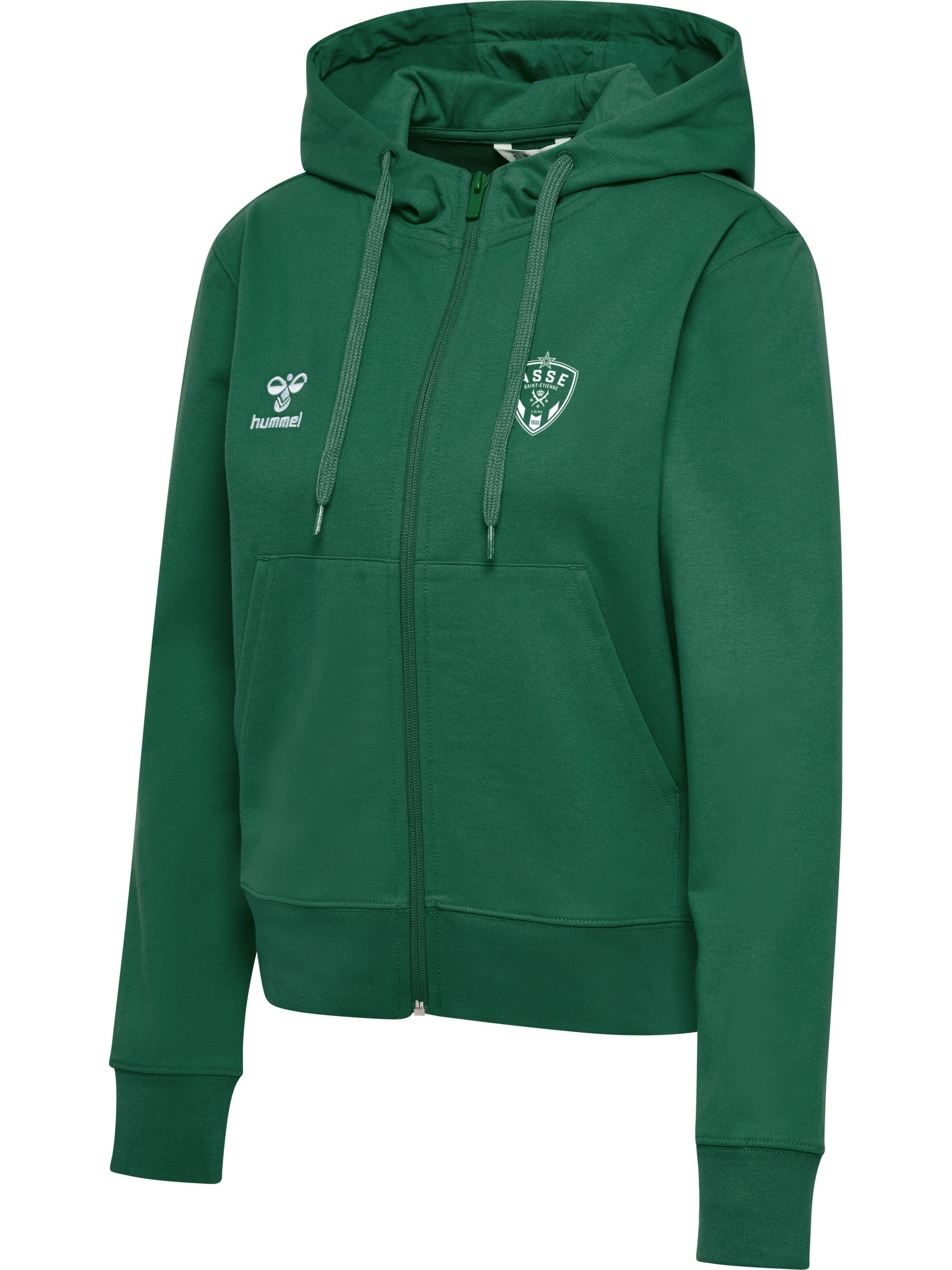 Sweat capuche zippé vert femme