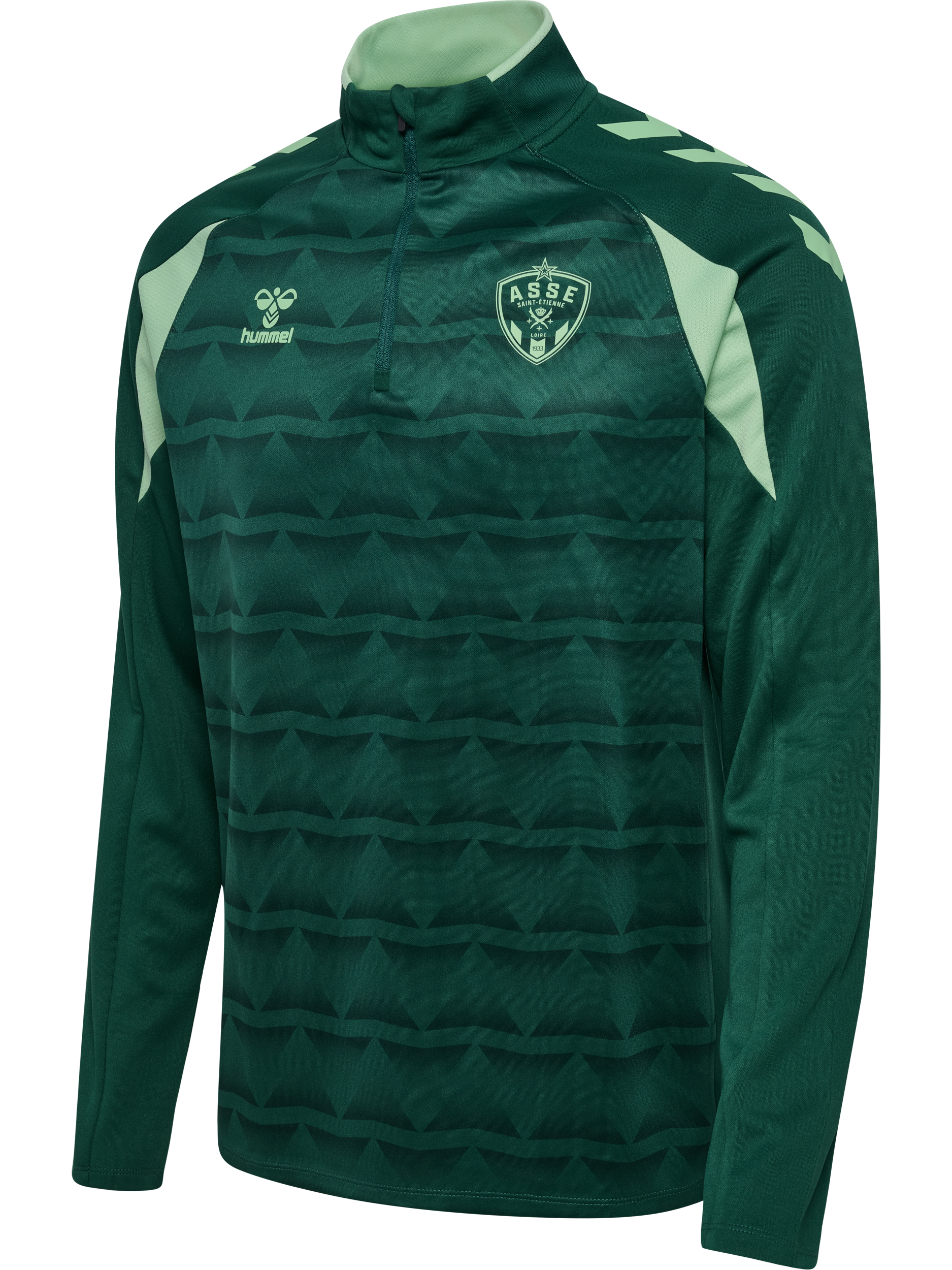 Sweat entraînement demi-zip vert foncé 2026-2027
