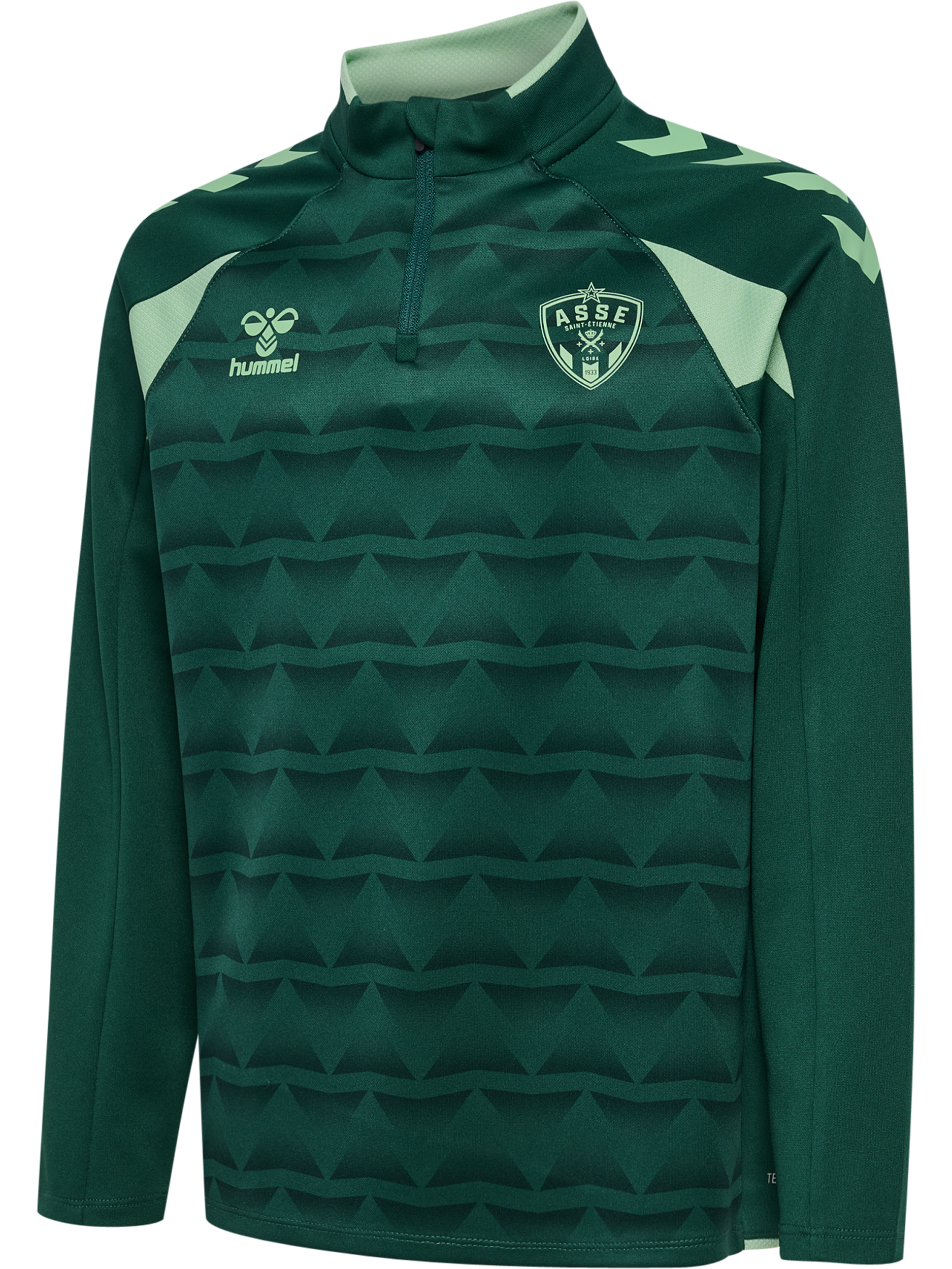 Sweat entraînement demi-zip enfant vert foncé 2026-2027