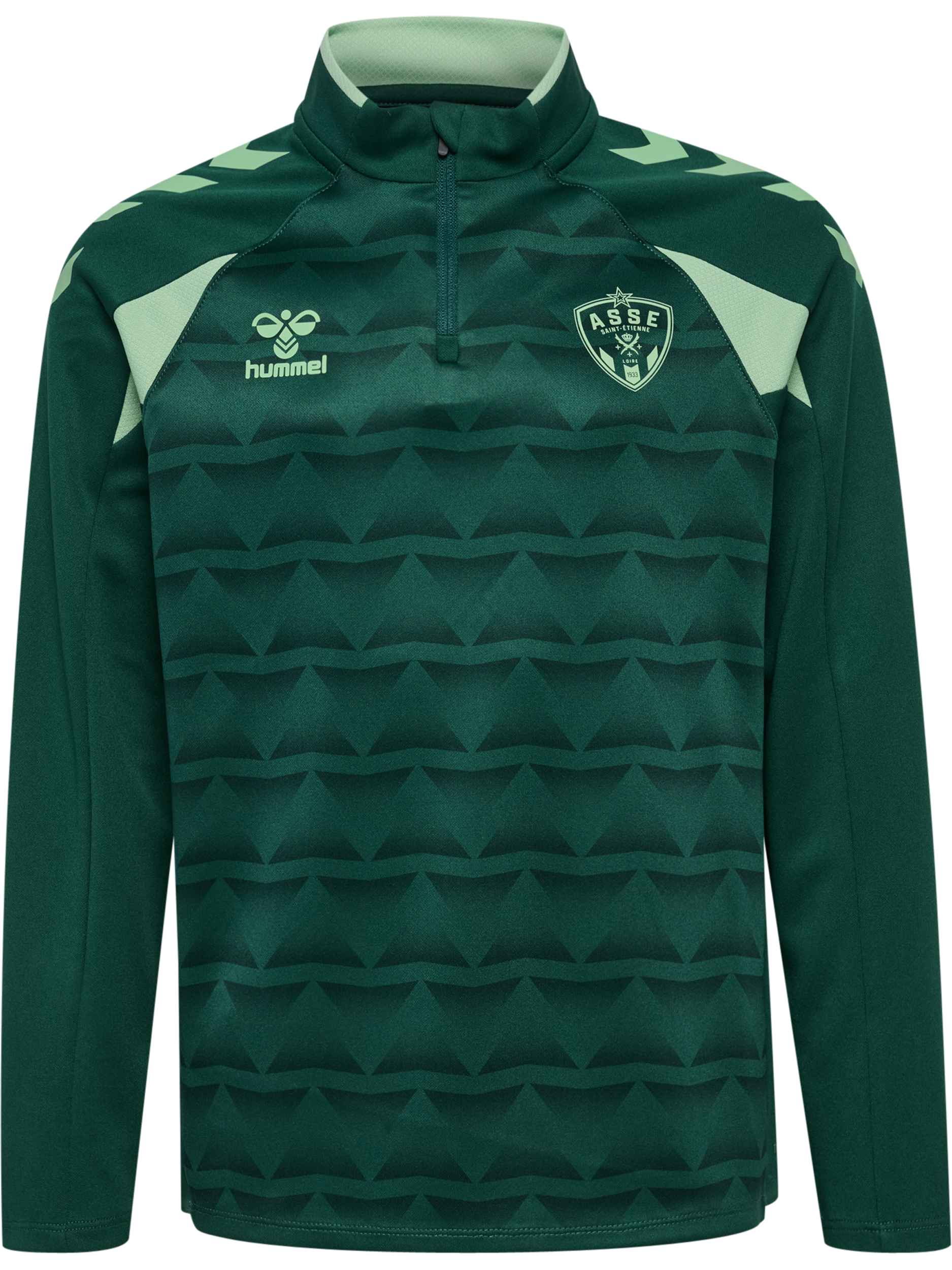Sweat entraînement demi-zip enfant vert foncé 2026-2027