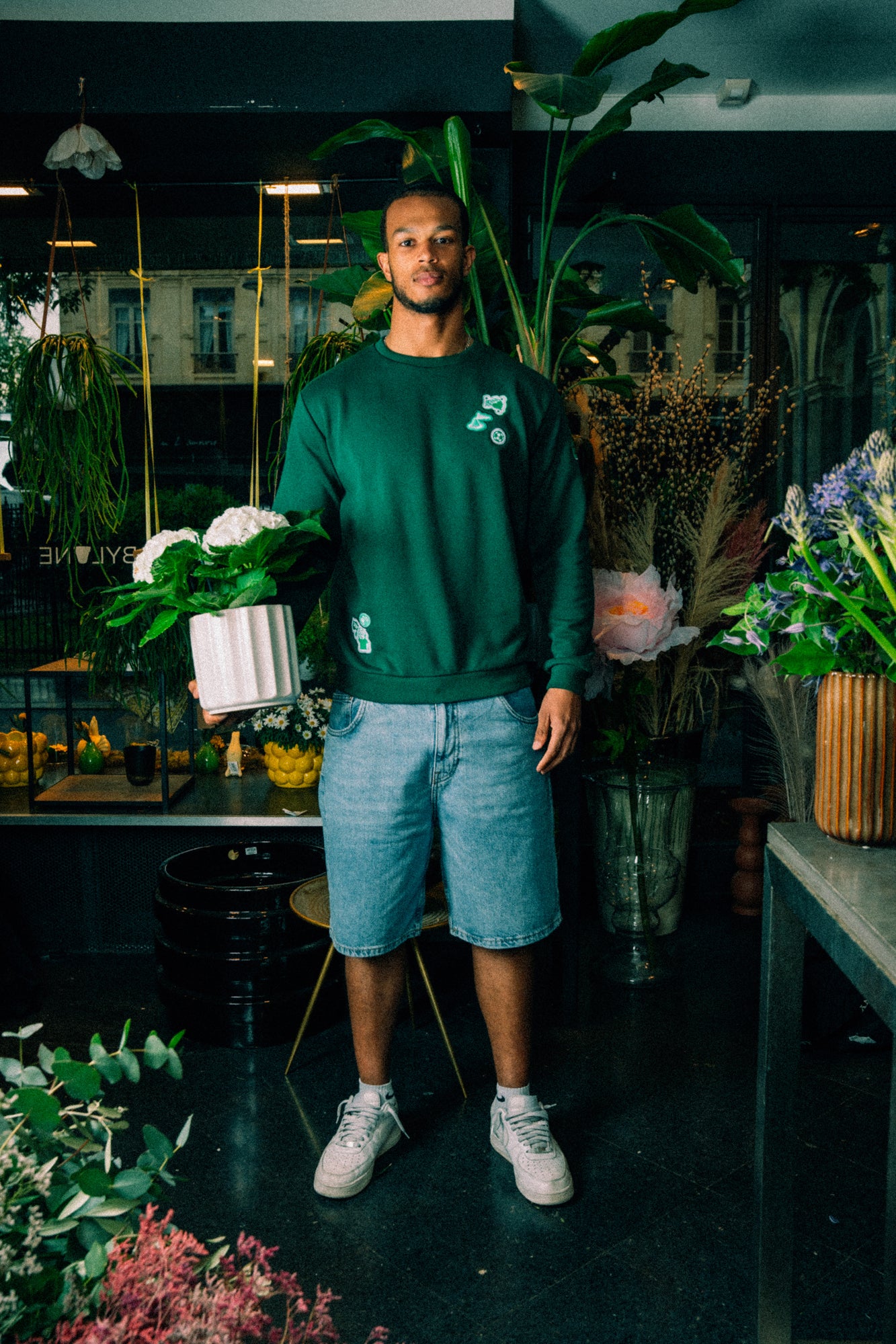 Sweat crewneck vert STEPH'
