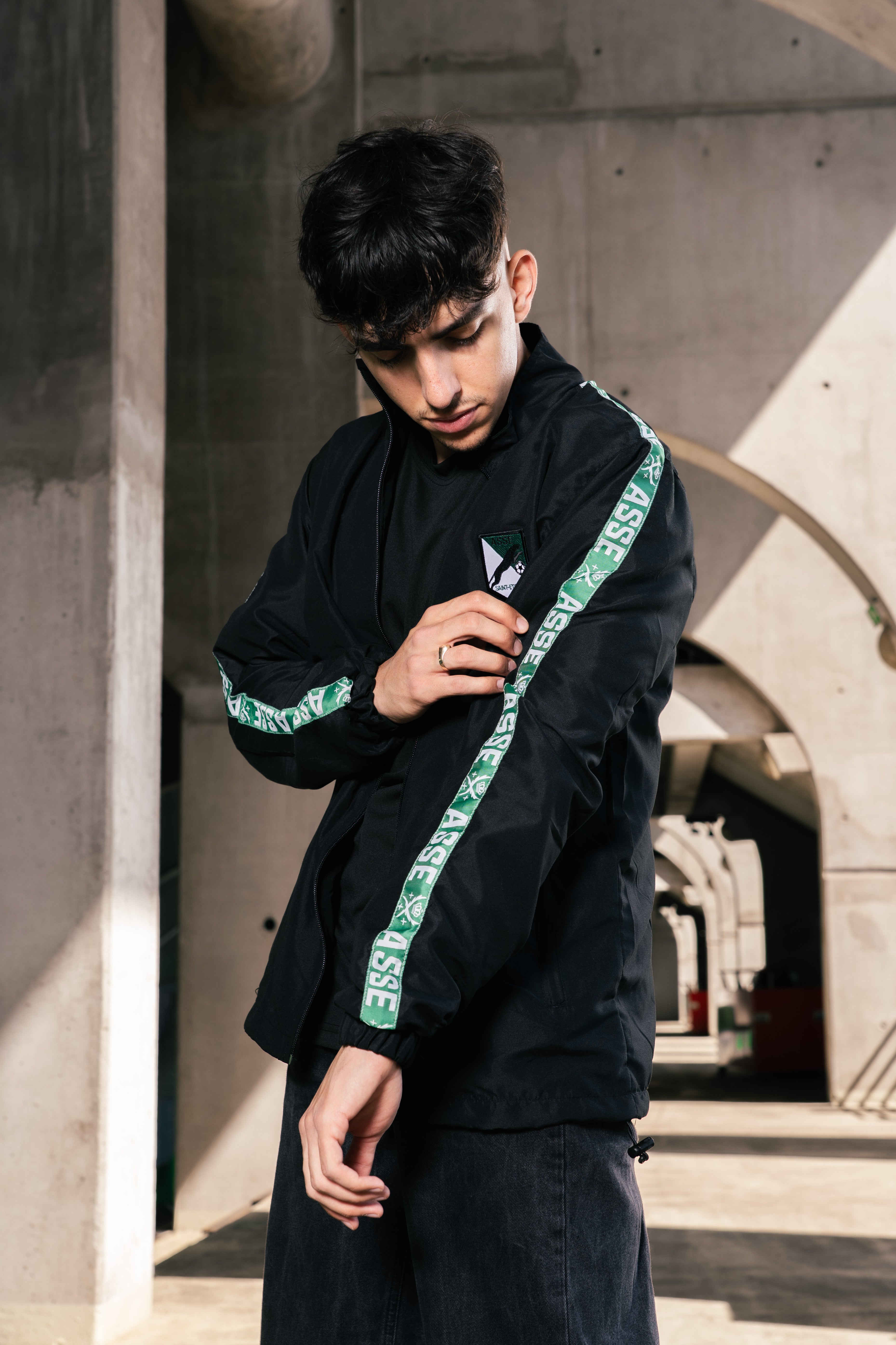 Veste de survêtement microfibre héritage noire