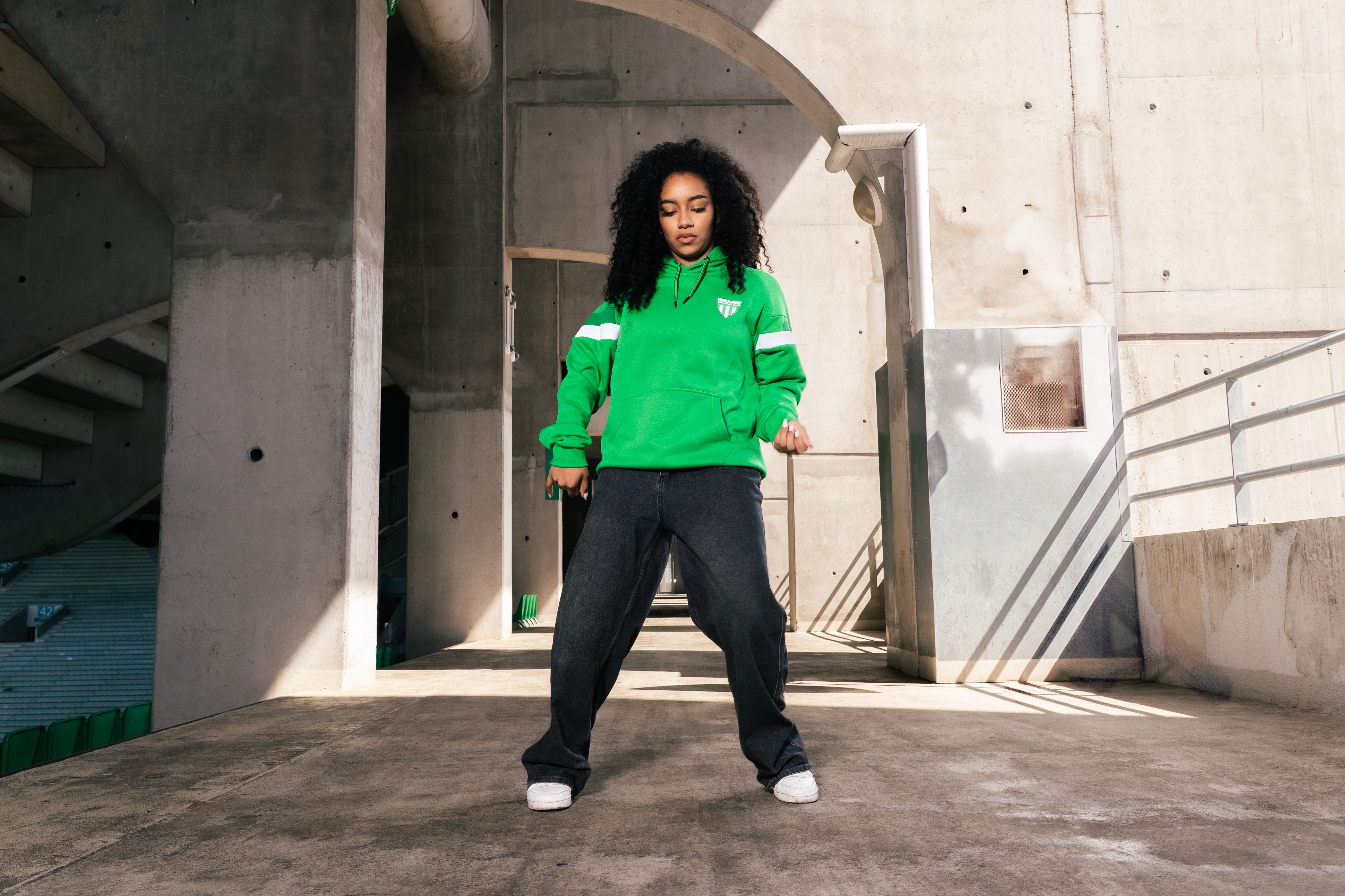 Sweat capuche héritage vert