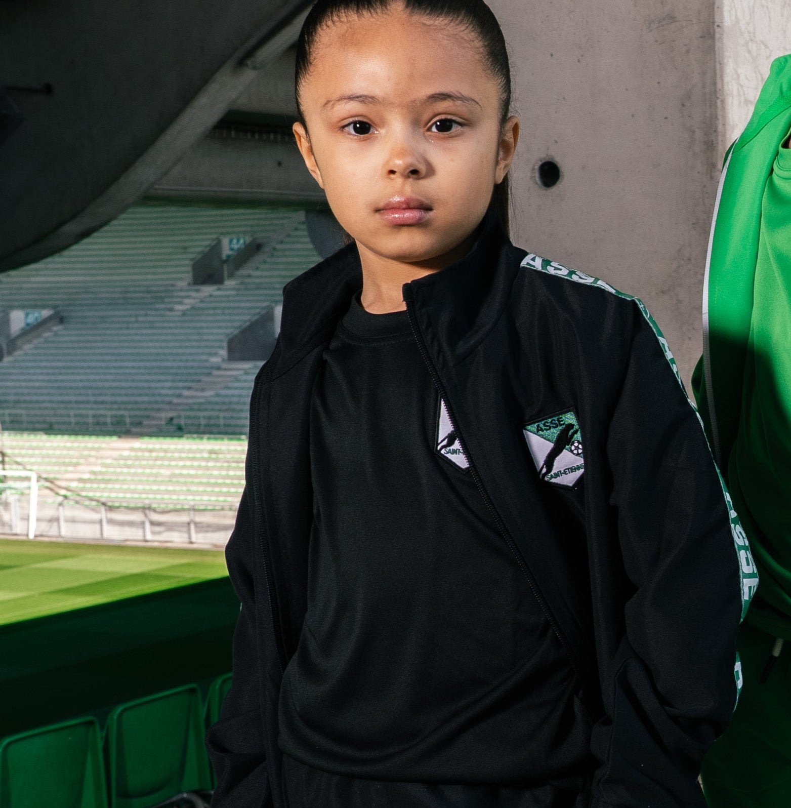 Veste de survêtement enfant microfibre héritage noire