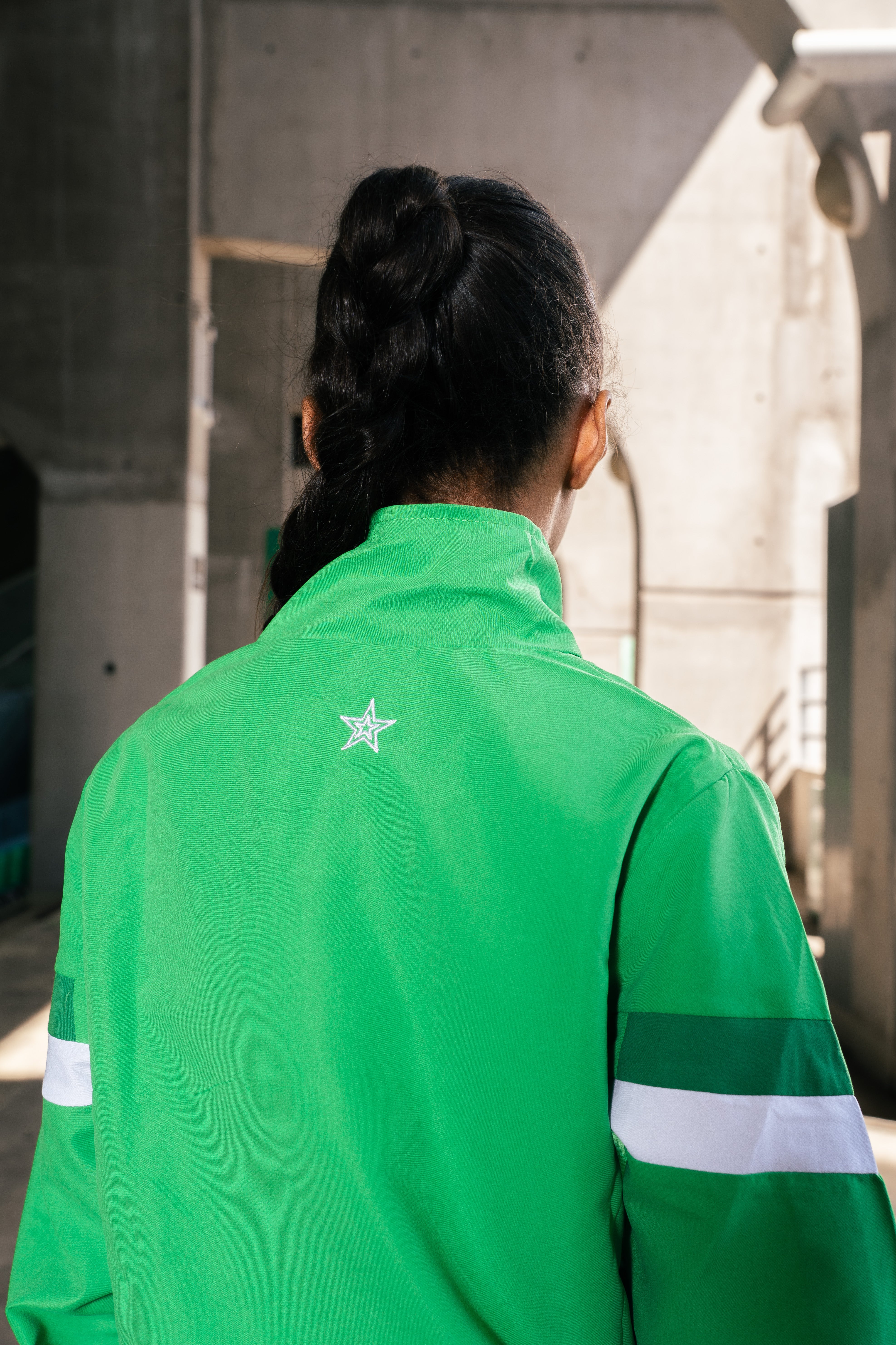 Veste de survêtement microfibre enfant héritage verte