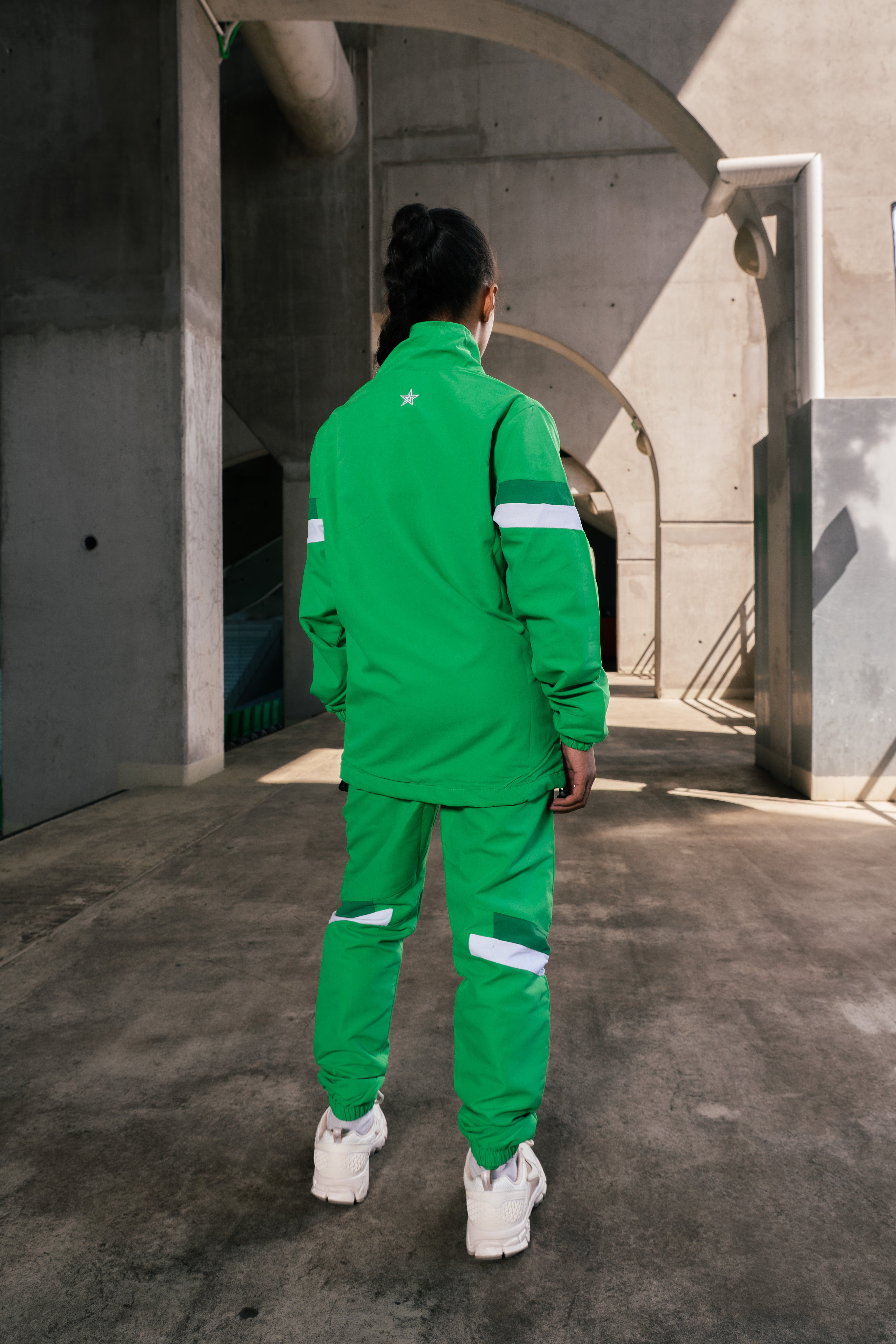 Veste de survêtement microfibre enfant héritage verte