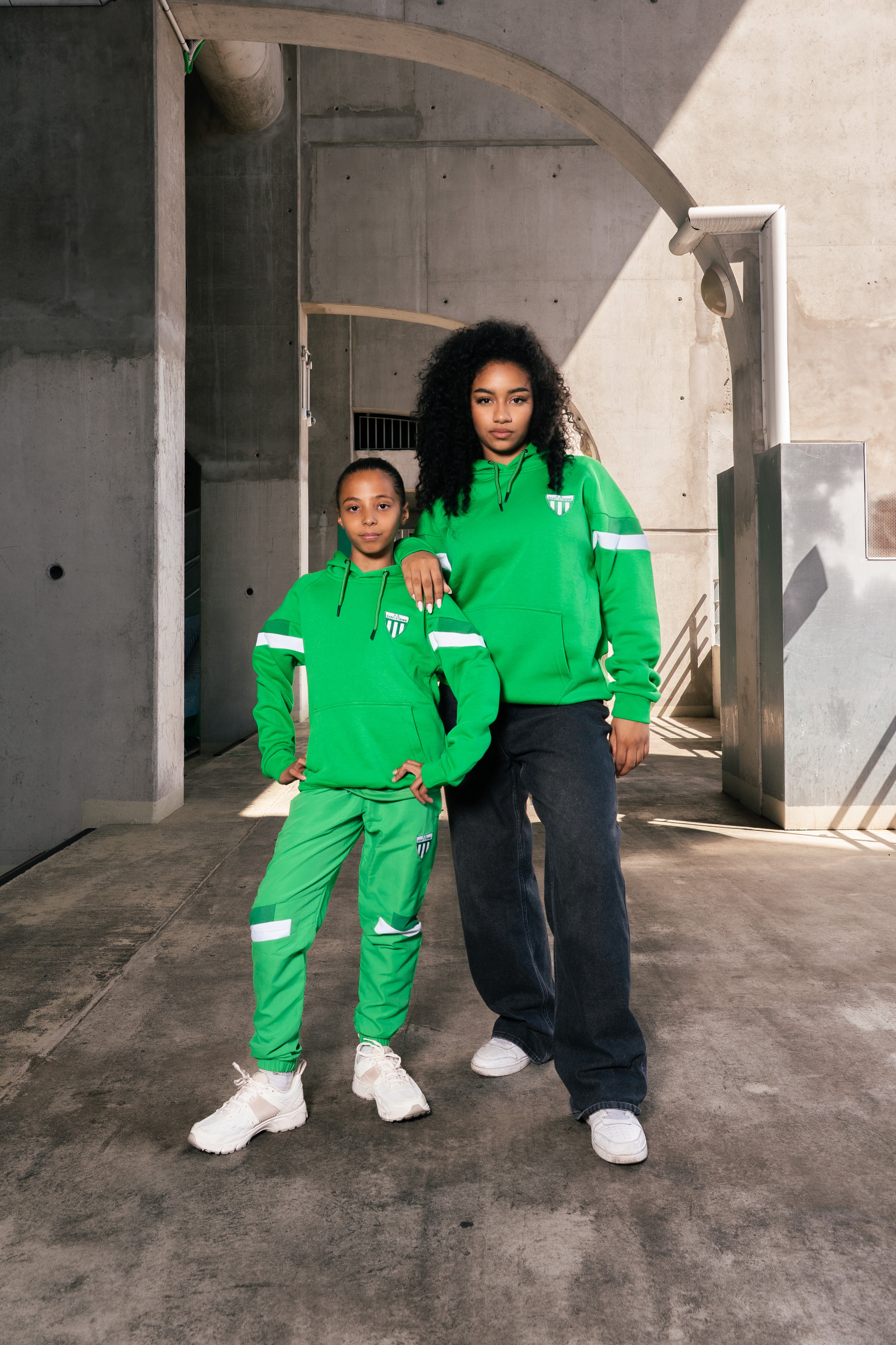 Veste de survêtement microfibre enfant héritage verte