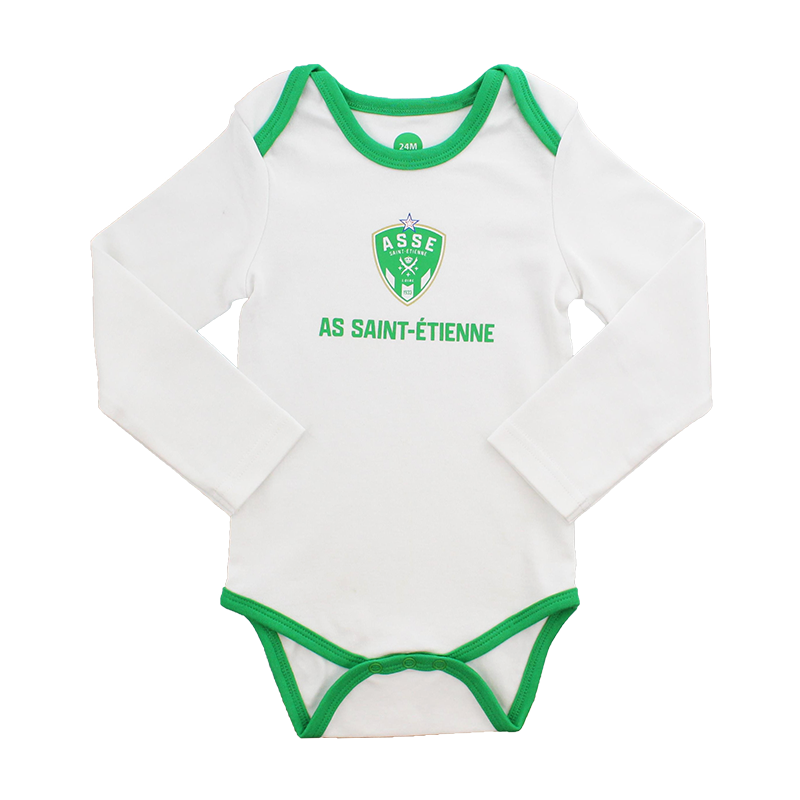 Lot De 2 Bodies Bébé Garçon AS Saint-Étienne - Collection Officielle - 100% Coton - Taille Bébé