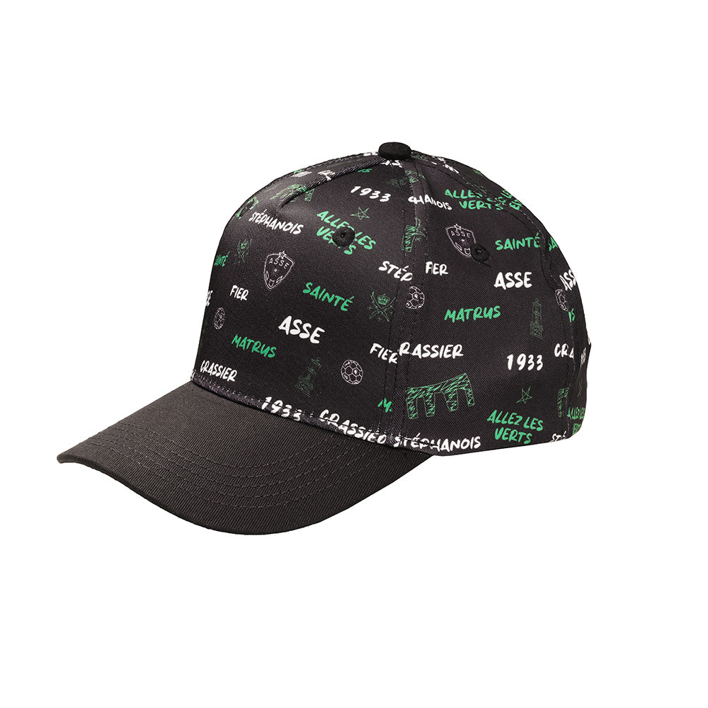 Children's cap with green pattern