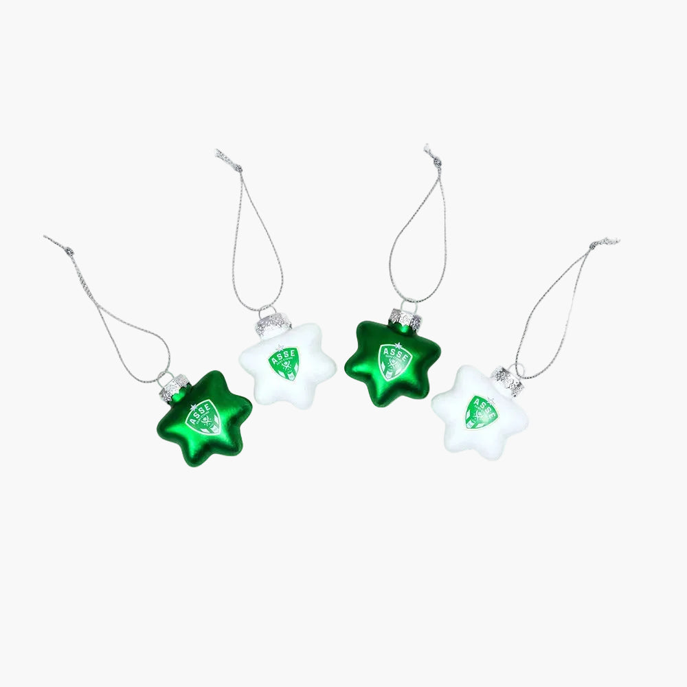 Lot de 4 boules de Noël étoiles