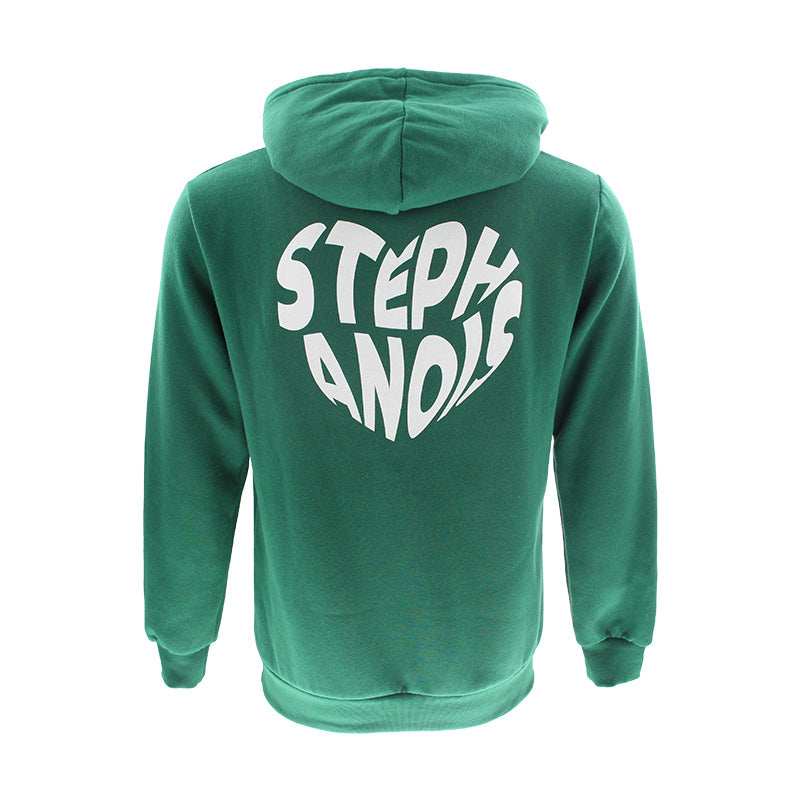 Sweat capuche Cœur Stéphanois vert