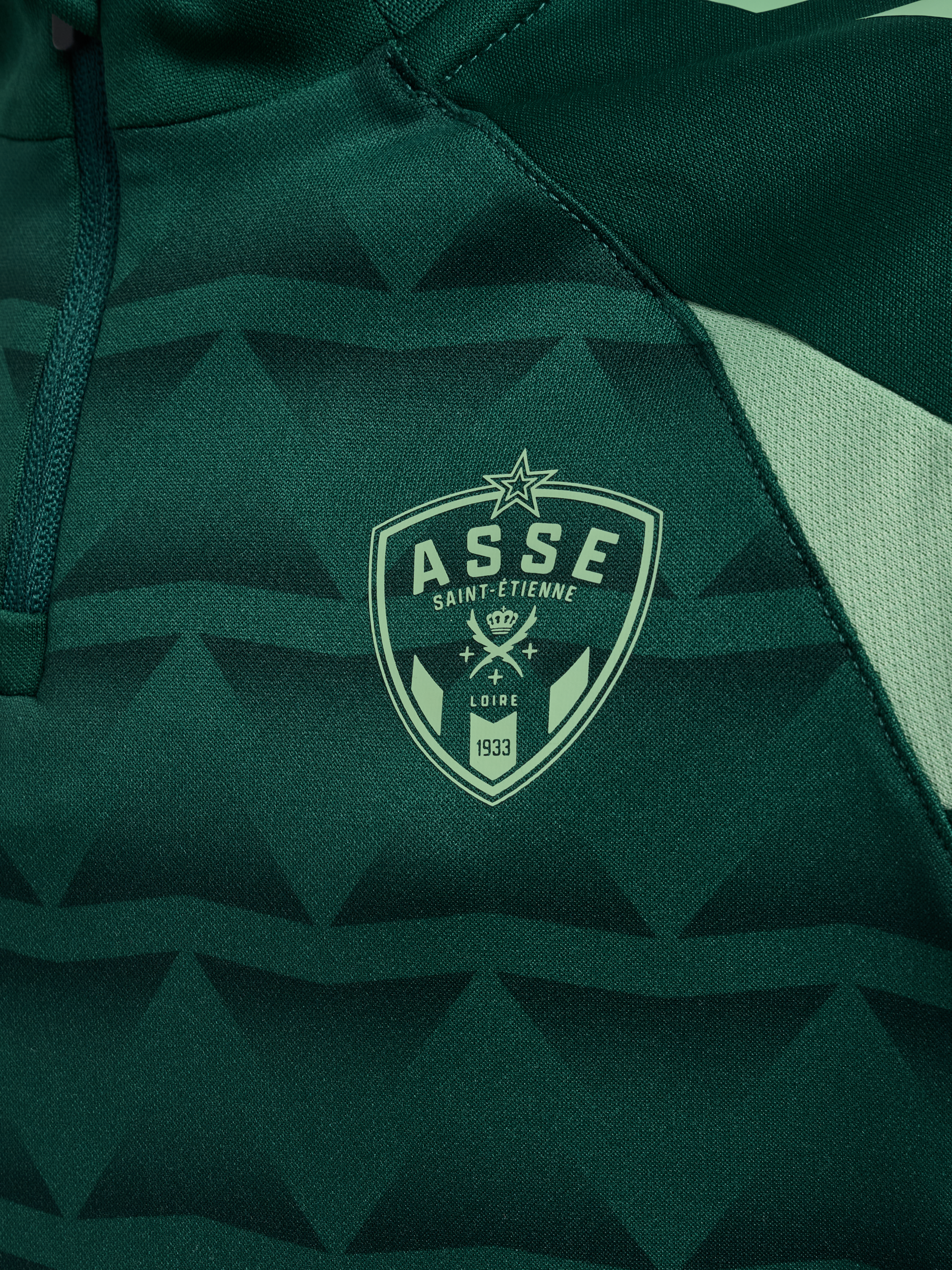 Sweat entraînement demi-zip enfant vert foncé 2026-2027