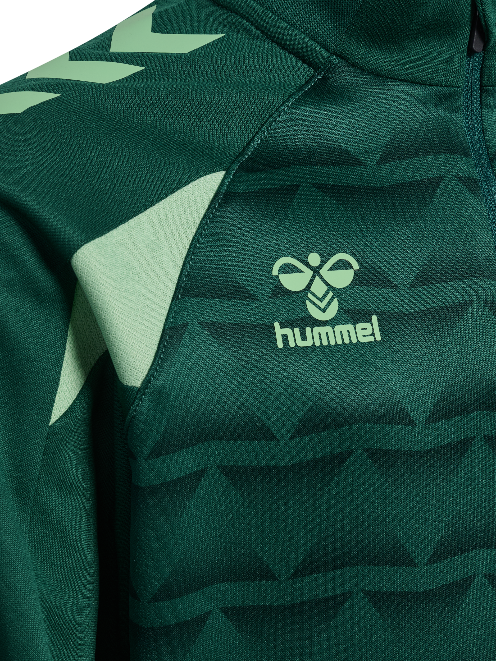 Sweat entraînement demi-zip enfant vert foncé 2026-2027