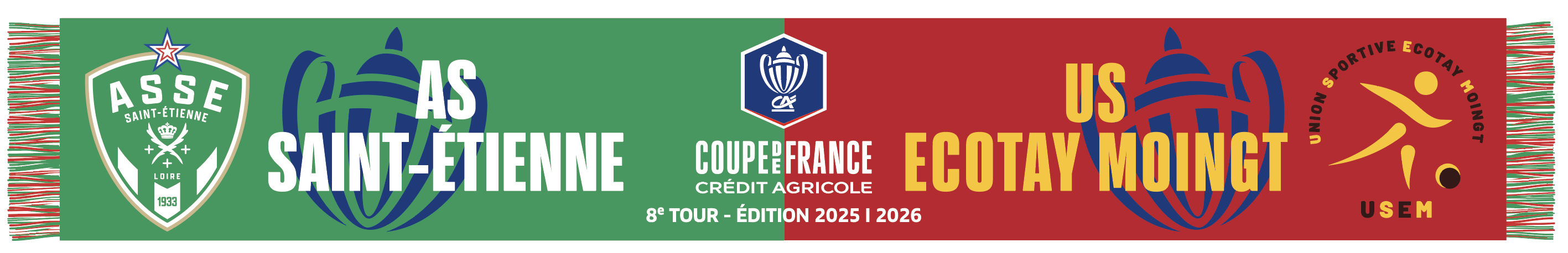 [Pré-Commande] Écharpe de match AS Saint-Étienne - US ECOTAY MOINGT