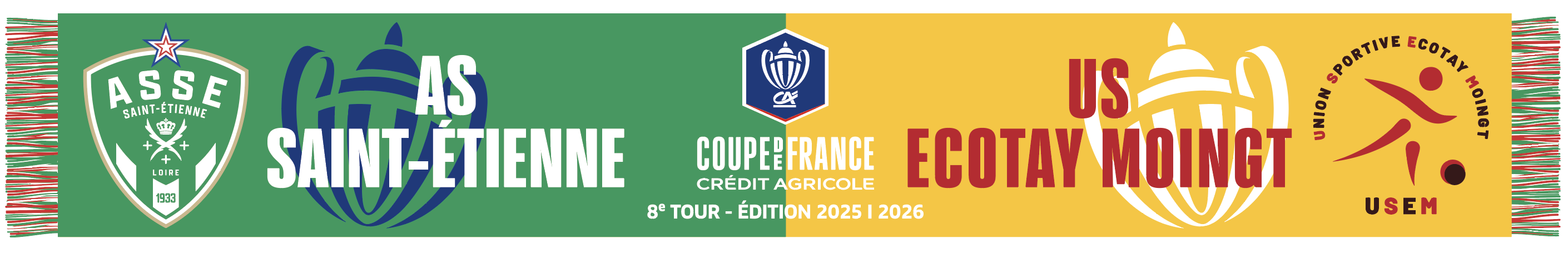 [Pré-Commande] Écharpe de match AS Saint-Étienne - US ECOTAY MOINGT