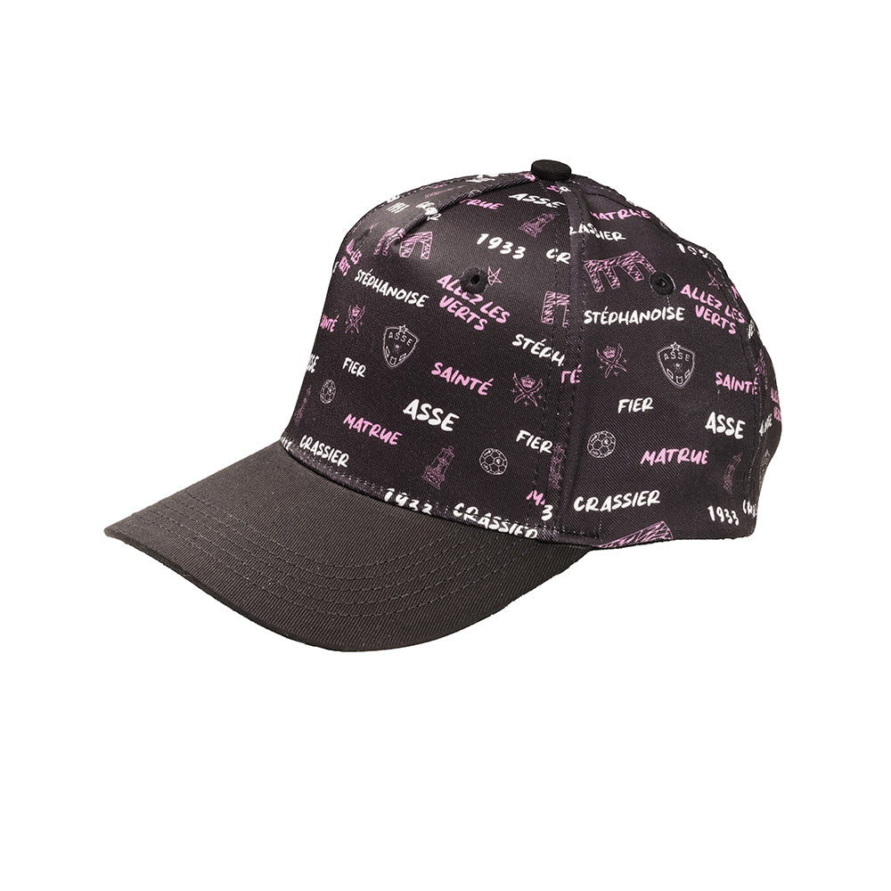 Casquette enfant motif rose