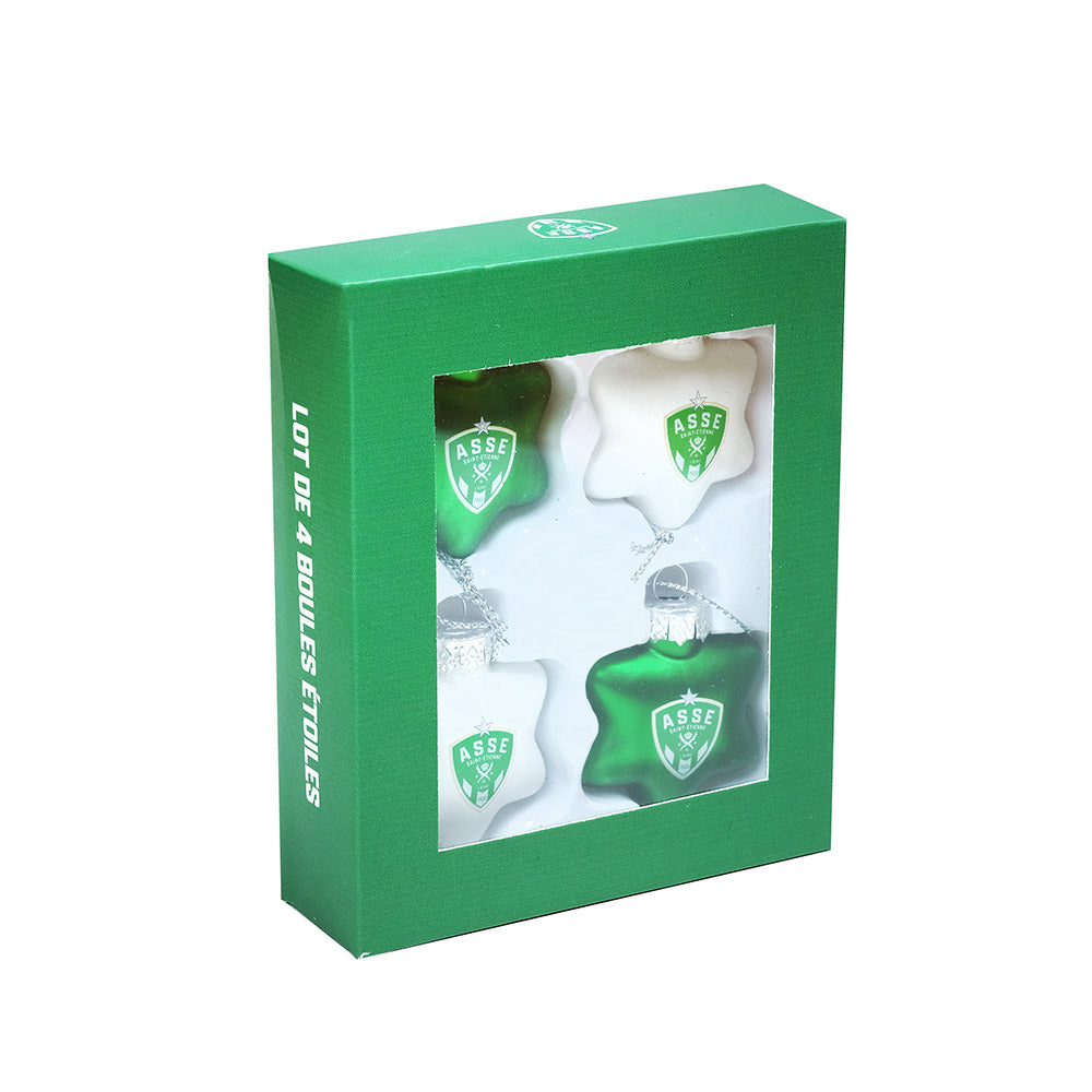 Lot de 4 boules de Noël étoiles