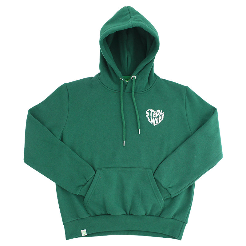 Sweat capuche coeur Stéphanoise enfant vert