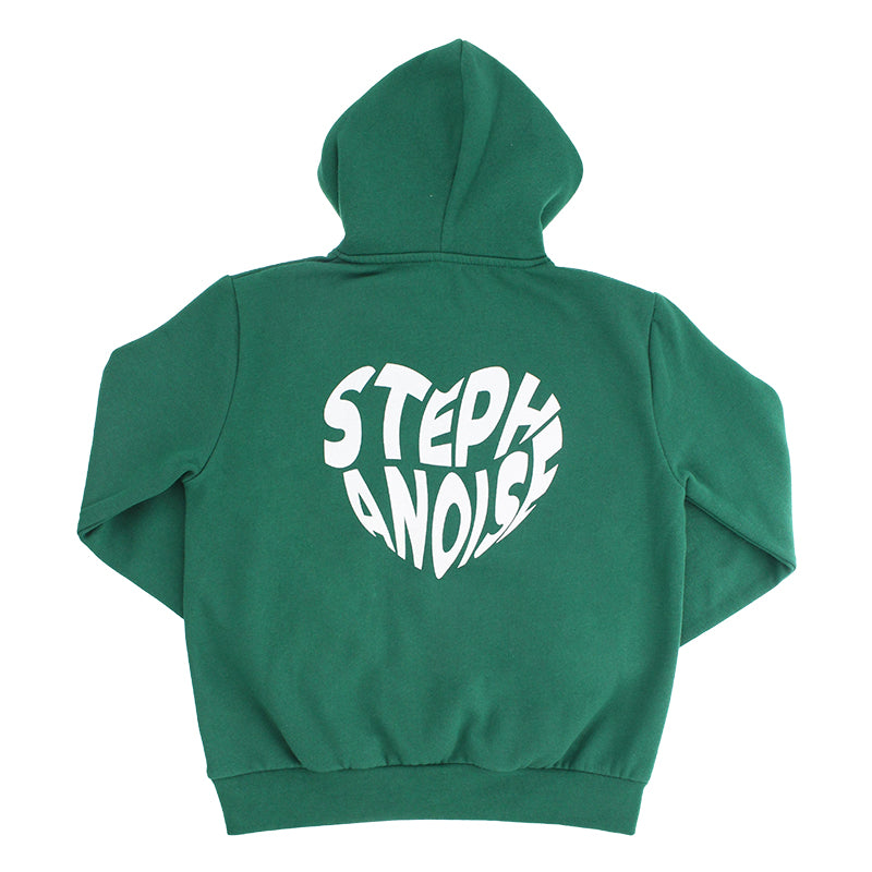 Sweat capuche coeur Stéphanoise enfant vert