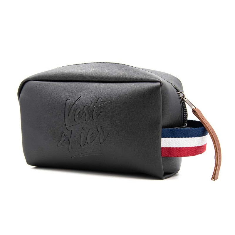 ASSE black faux leather toiletry bag