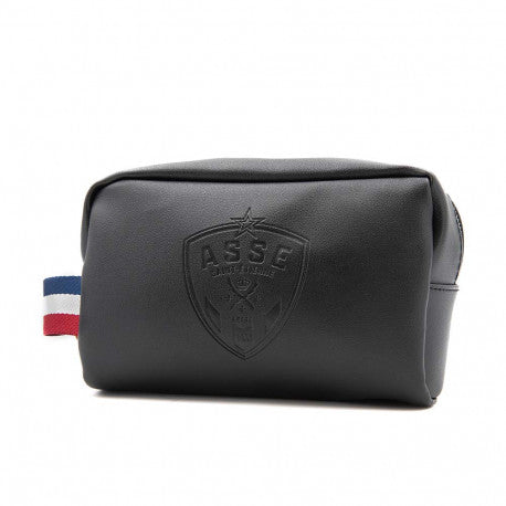 ASSE black faux leather toiletry bag